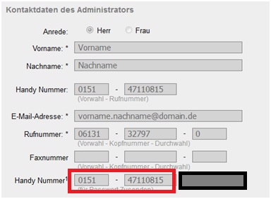 Registrierungspasswort ändern OH 02 04 Ad 05 Übersicht Stammdaten 1808XX
