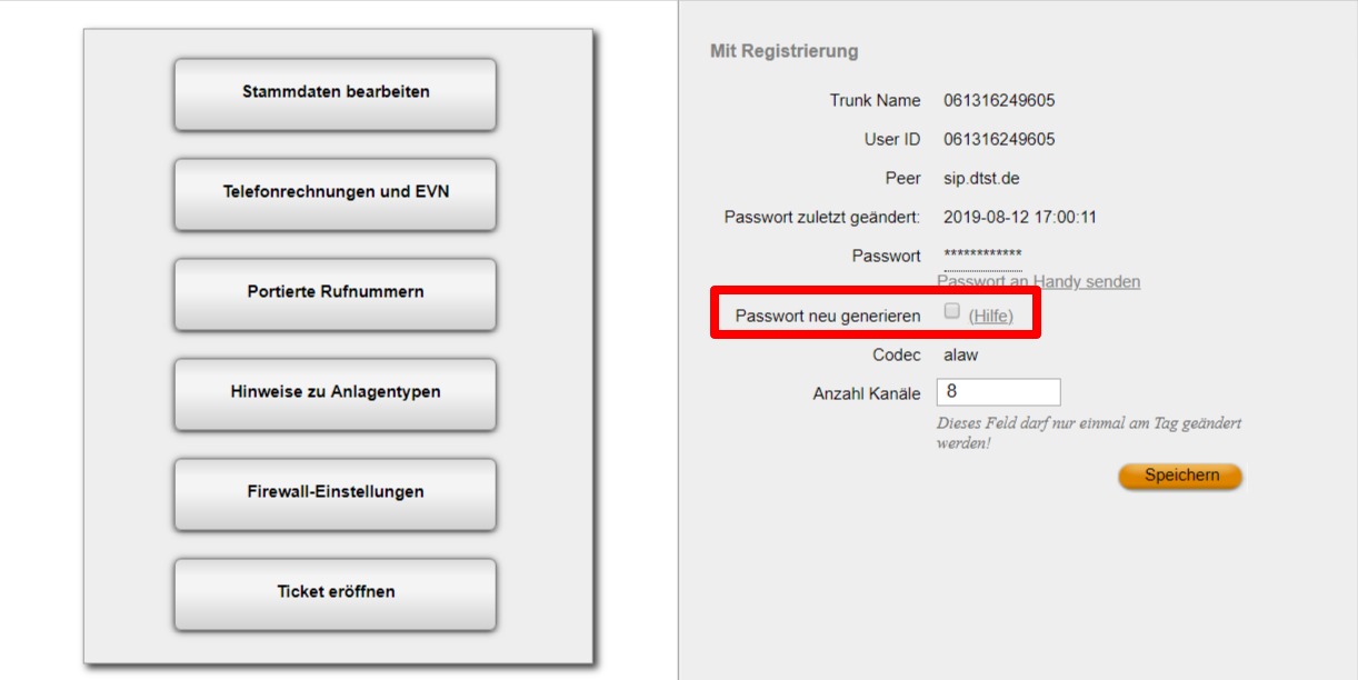 Registrierungspasswort ändern OH 02 04 Ad 07 Übersicht Stammdaten 03 1808XX