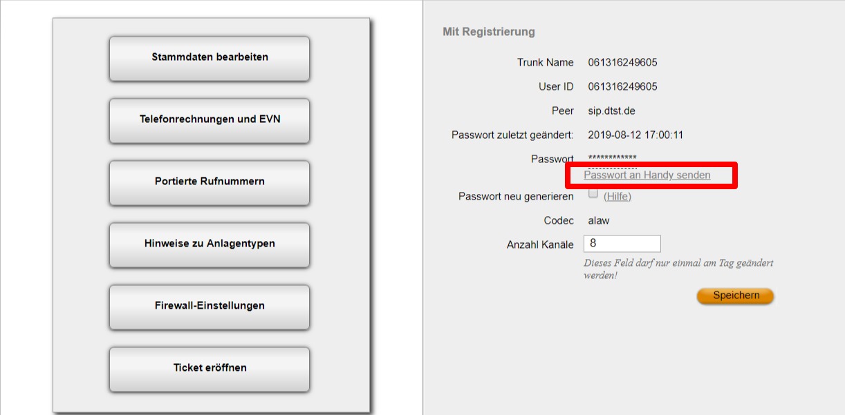 Registrierungspasswort ändern OH 02 04 Ad 12 Übersicht Stammdaten 06 1808XX