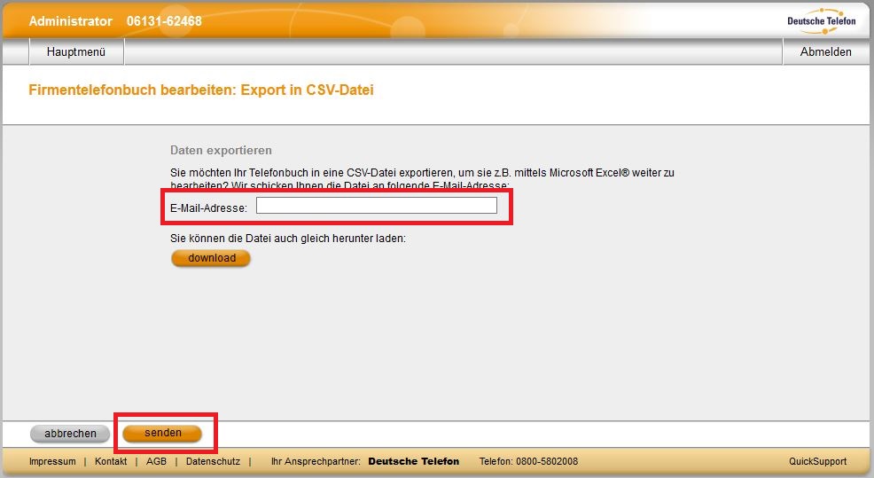 Firmentelefonbuch OH 01 05 AD 14 Export in CSV02 171116