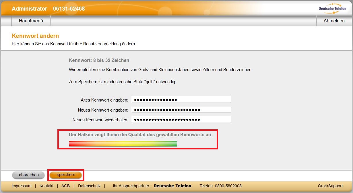 Kennwort ändern OH 01 04 AD 04 sicheres Kennwort speichern 20200225