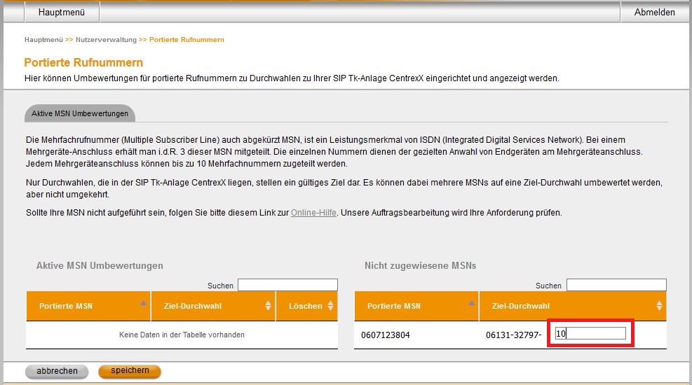Portierte Rufnummern OH 01 05 Ad 05 Umbewerten01 190509