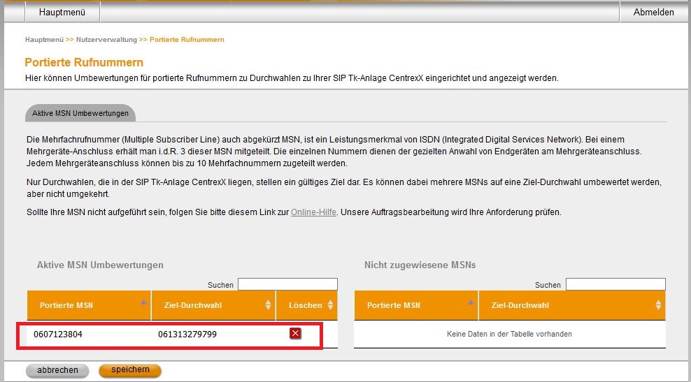 Portierte Rufnummern OH 01 05 Ad 06 Umbewerten02 190509