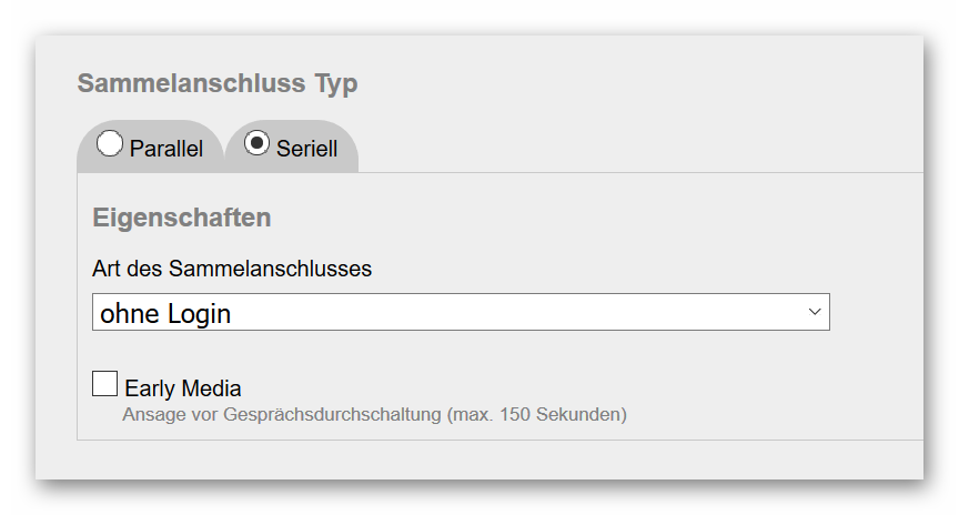 Sammelanschluss Seriell ohne Login