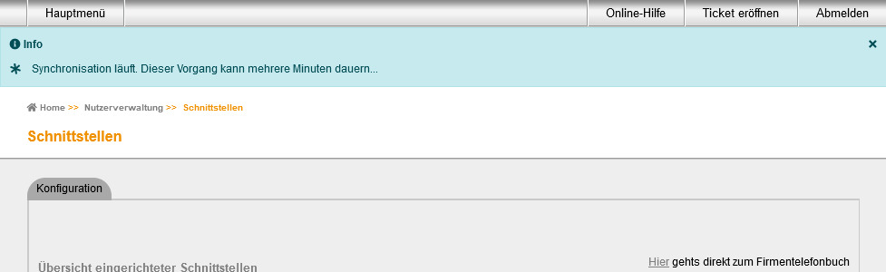 Schnittstelle 12 Sync läuft 21 01 19
