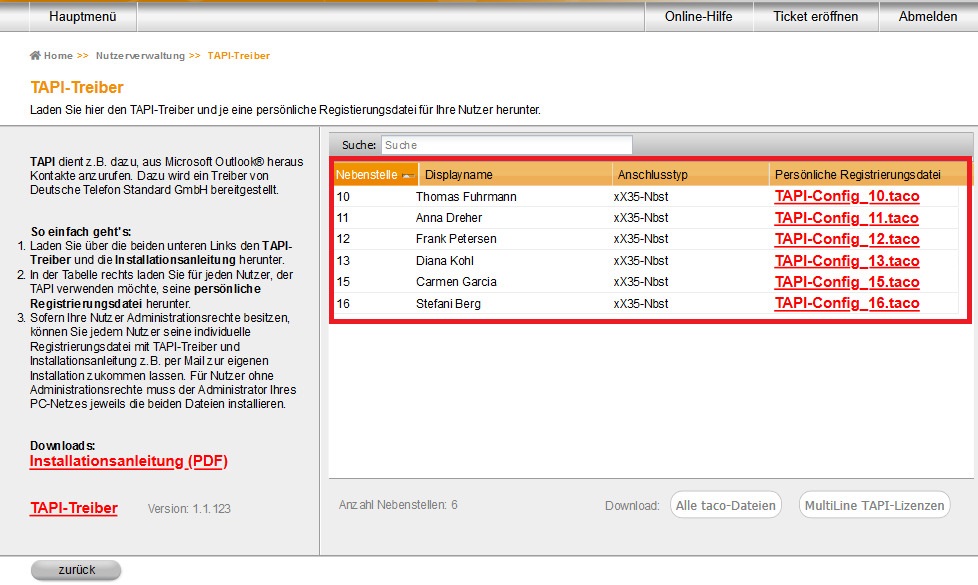 Tapi Treiber OH 01 05 Ad 05 Registrierungsdatei runterladen 20200702