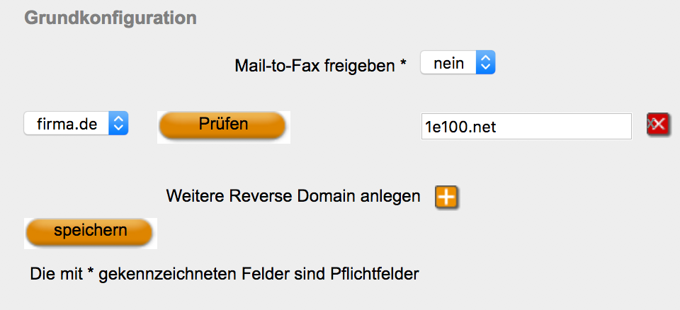 mail2fax Mail to Fax freischalten - Grundkonfiguration